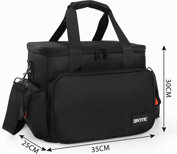 OUUTMEE DJ Tasche, DJ Cable File Bag, verstellbaren Trennwänden und Zwei separaten Taschen, 35 * 30