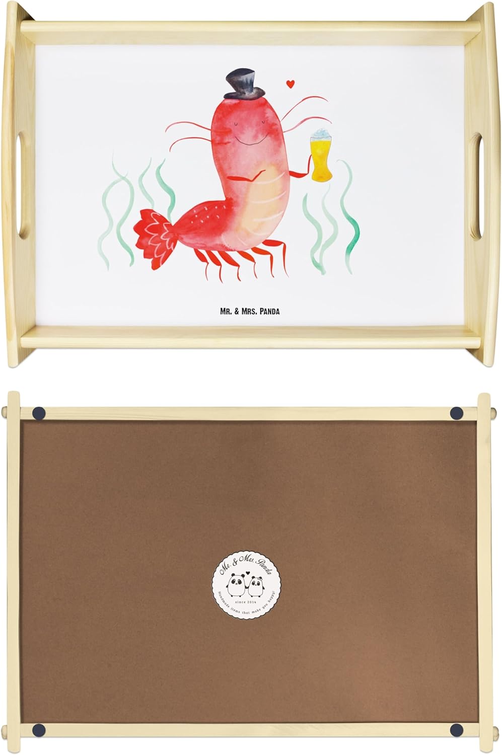 Mr. & Mrs. Panda Tablett Hummer Weizen - Geschenk, Wirtschaft, Bier, Meer, Junggeselle, Gasthaus, Kn