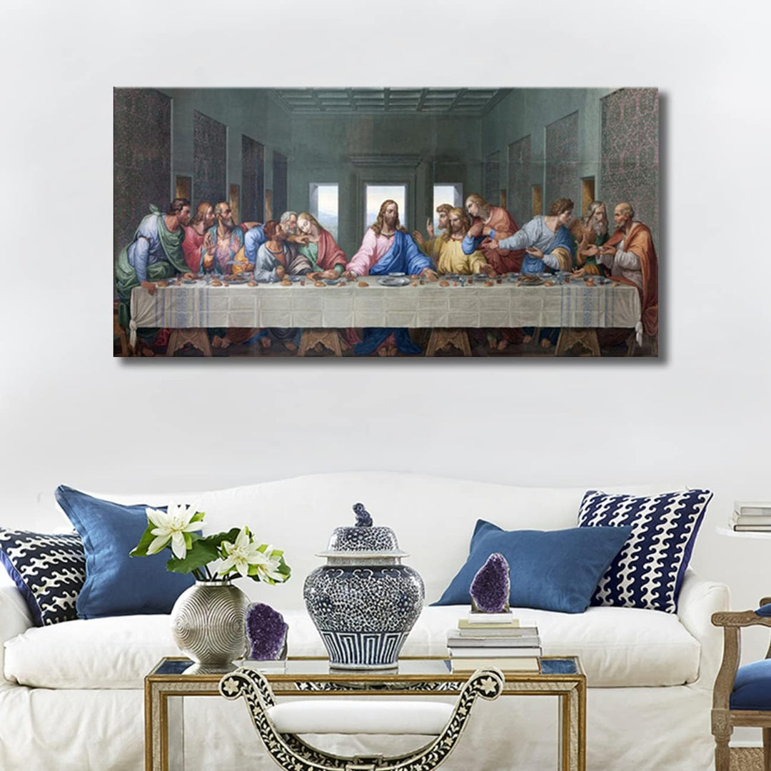 ZHONGYUTONG Das letzte Abendmahl Leinwand Bild mit Rahmen Leonardo da Vinci Berühmte Gemälde Reprodu