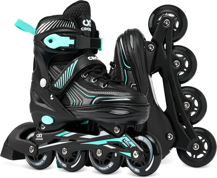 2in1 Croxer Inlineskates/Schlittschuhe Optima verstellbar 39-42(24cm-26,5cm) Schwarz/Mint, 39-42(24c