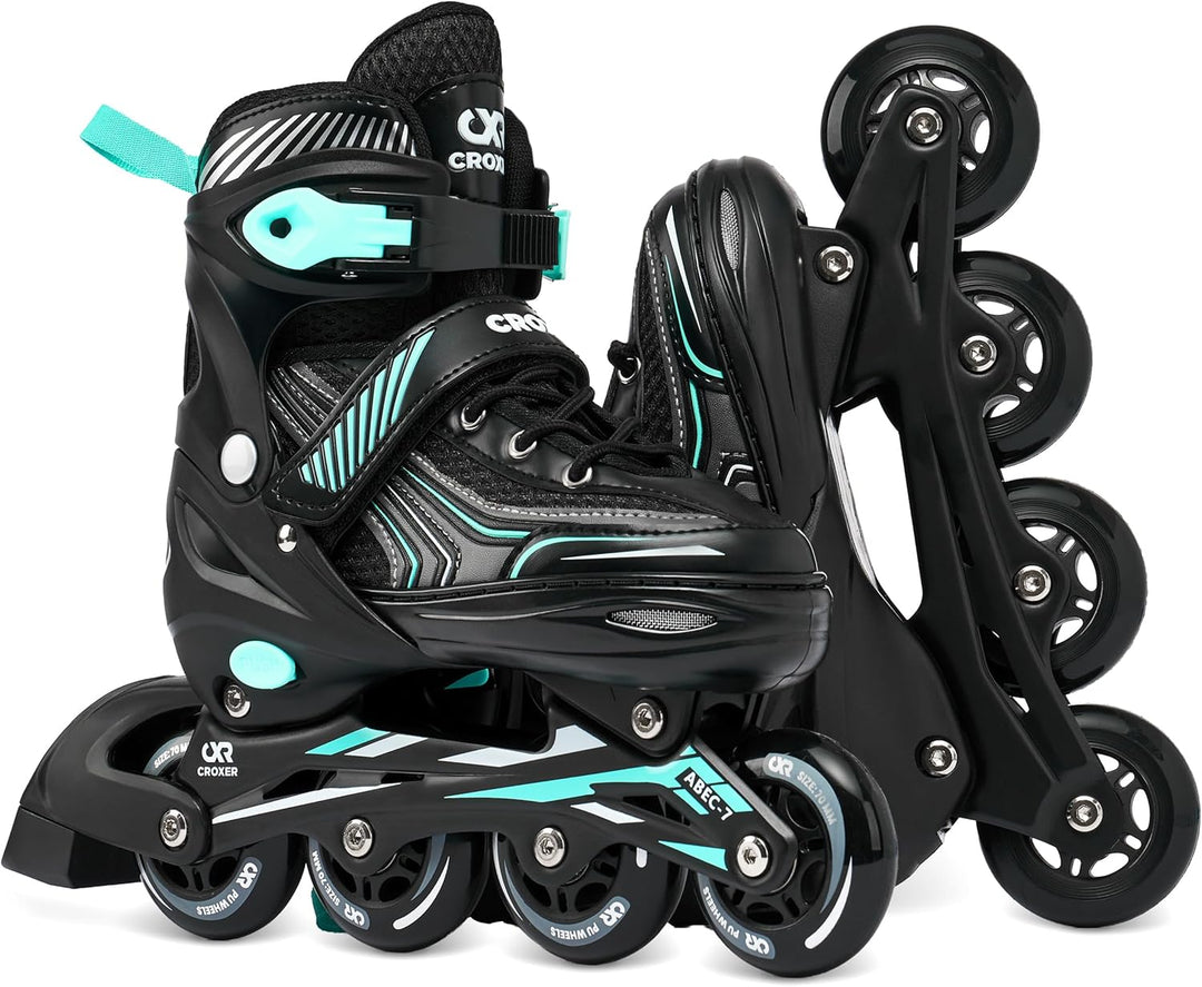 Croxer Verstellbare Inline Skates Rollerskates Optima - Kugellager Carbon Abec7 - SAS -Shock-Absorbi