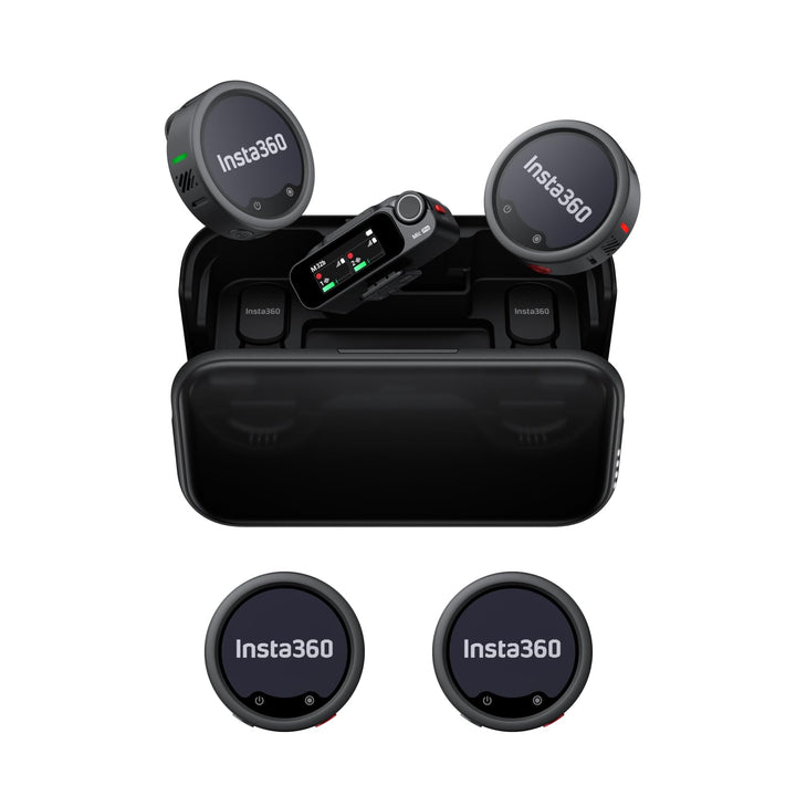 Insta360 Mic Pro (4TX + 1RX + Ladecase) - kabelloses Mini-Lavaliermikrofon (4 TX + 1 RX), (4 TX + 1