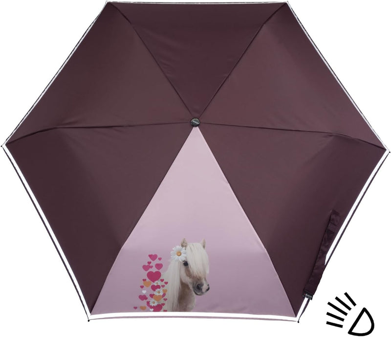 Knirps 4Kids Kinder-Taschenschirm Pferde Reflective mit Reflexborte - Horselove, Horselove