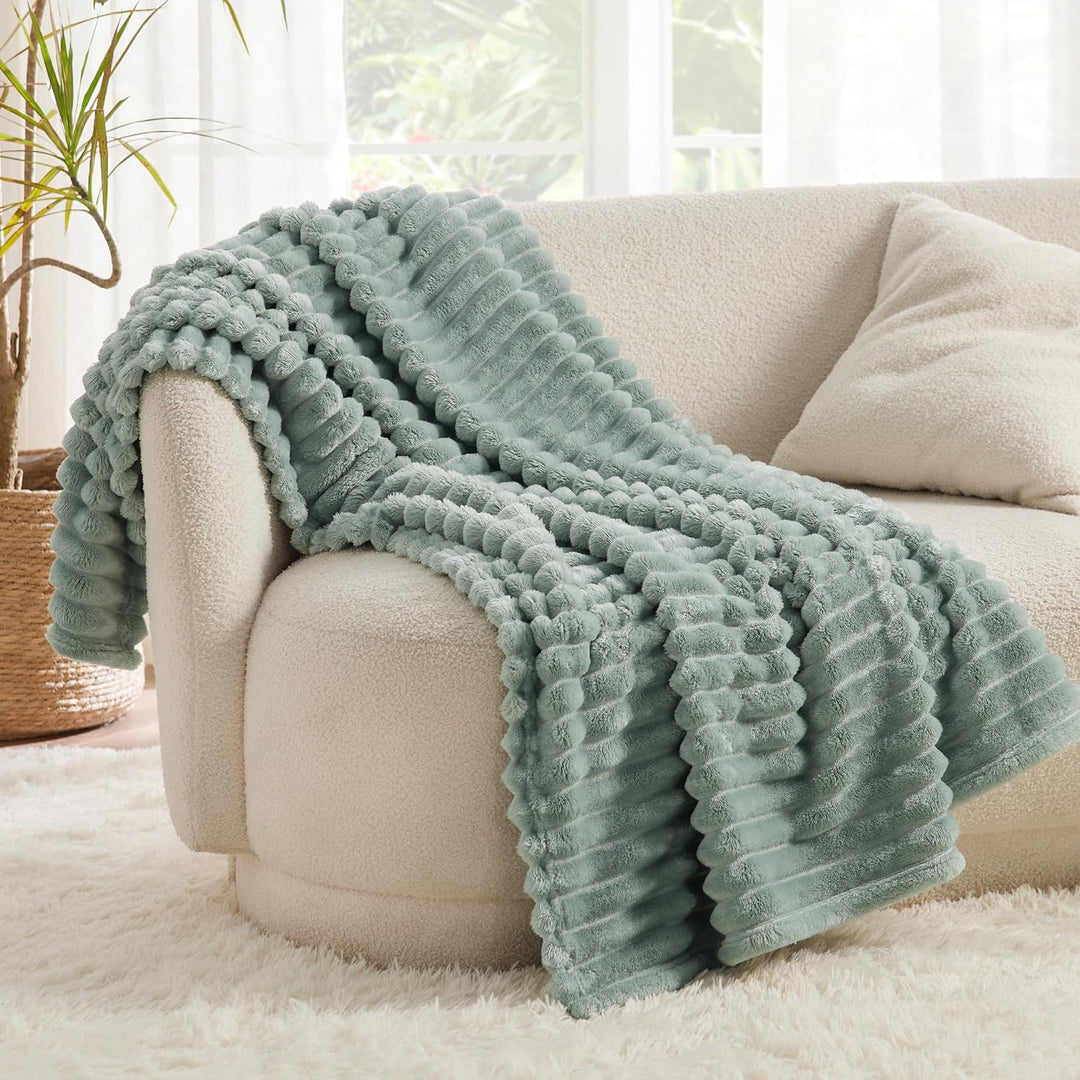 BEDSURE Kuscheldecke Flauschig - Wolldecke & Fleecedecke, Sofadecke, Weiche Warme Grobe Korddecke fü