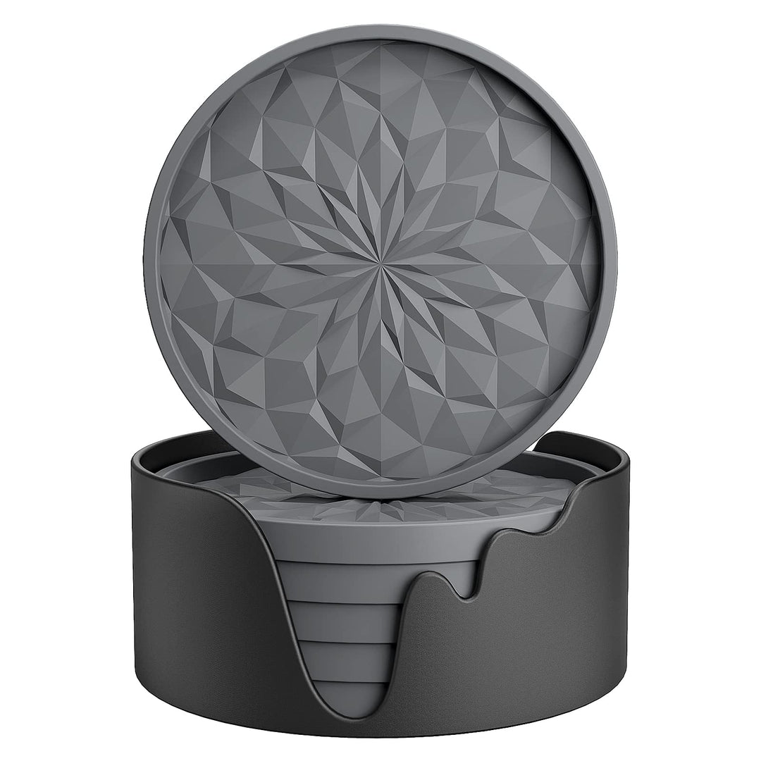 Silikon-Untersetzer mit Halterung, Getränkeuntersetzer für heisse oder kalte Getränke, verdickt, rut