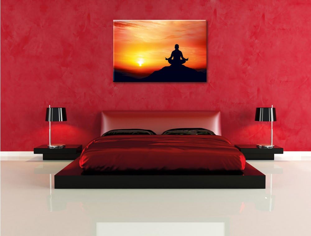 Dark Meditation im SonnenuntergangFormat: 100x70auf Leinwand, XXL riesige Bilder fertig gerahmt mit