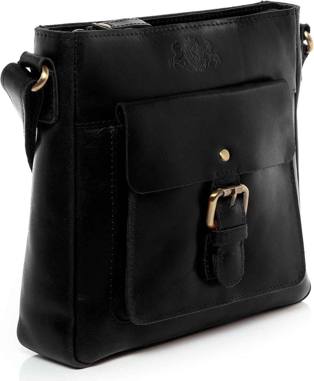SID & VAIN Schultertasche YALE aus Premium Leder I Handtasche Schultergurt klein für Damen I Umhänge