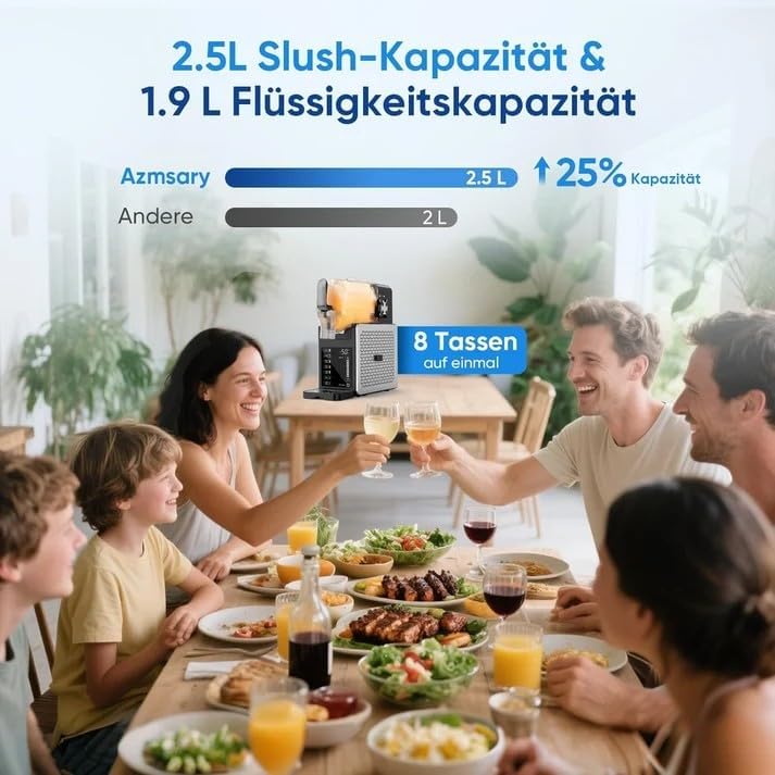 1,9L Slush Maschine für Zuhause, 5 Automatikprogramme, Silver Schwarz