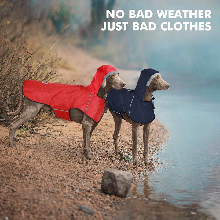 BiPawTi Hunde Regenmantel Grosse Hunde, Wasserdicht Regenmantel Hund Bekleidung mit Reflektierenden