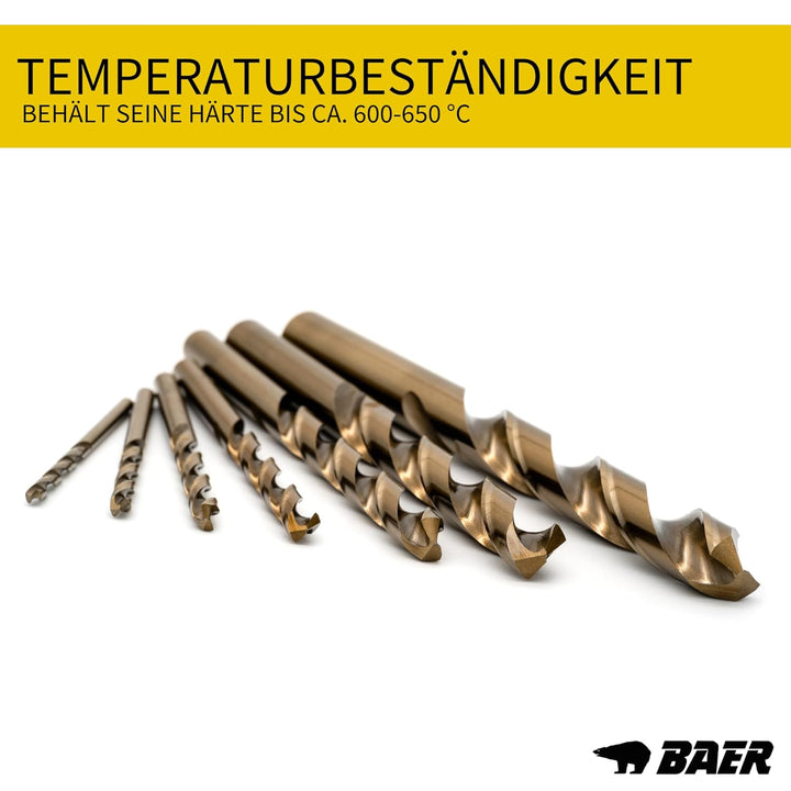 BAER UNiTap Gewindeschneider Set HSSE M3 - M12: Gewindebohrer Durchgangsloch - Kernlochbohrer: M3-12