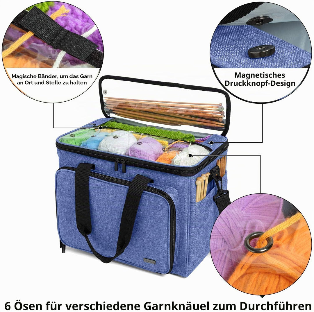 Teamoy Aufbewahrungstasche für Wolle, die geeignet zum Transportieren von Strick-/Häkeln Wolle ist u