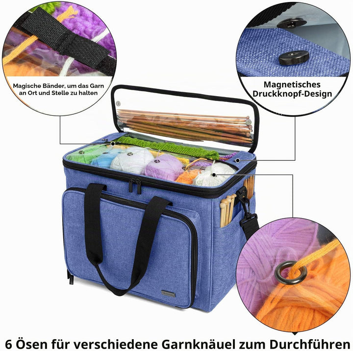 Teamoy Aufbewahrungstasche für Wolle, die geeignet zum Transportieren von Strick-/Häkeln Wolle ist u