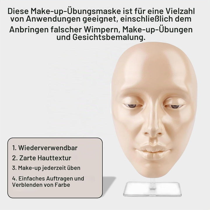 Schminkpuppe, Schminkkopf Für Mädchen, Silikon Make-Up-Übungs Gesicht, Wiederverwendbares Make Up Üb