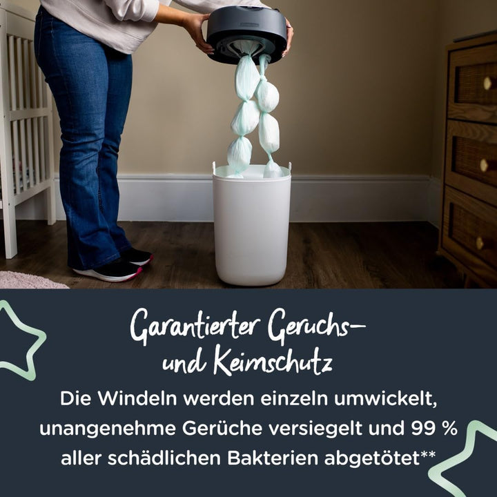 Tommee Tippee Windeleimer Nachfüllkassetten für Twist & Click, nachhaltiger antibakterieller GREENFI