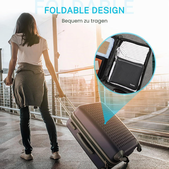 Gonex Faltbare Reisetasche, Leicht mit Schuhfach, 80L, Dunkelgrau | 210D Waben-Nylon, Wasserabweisen