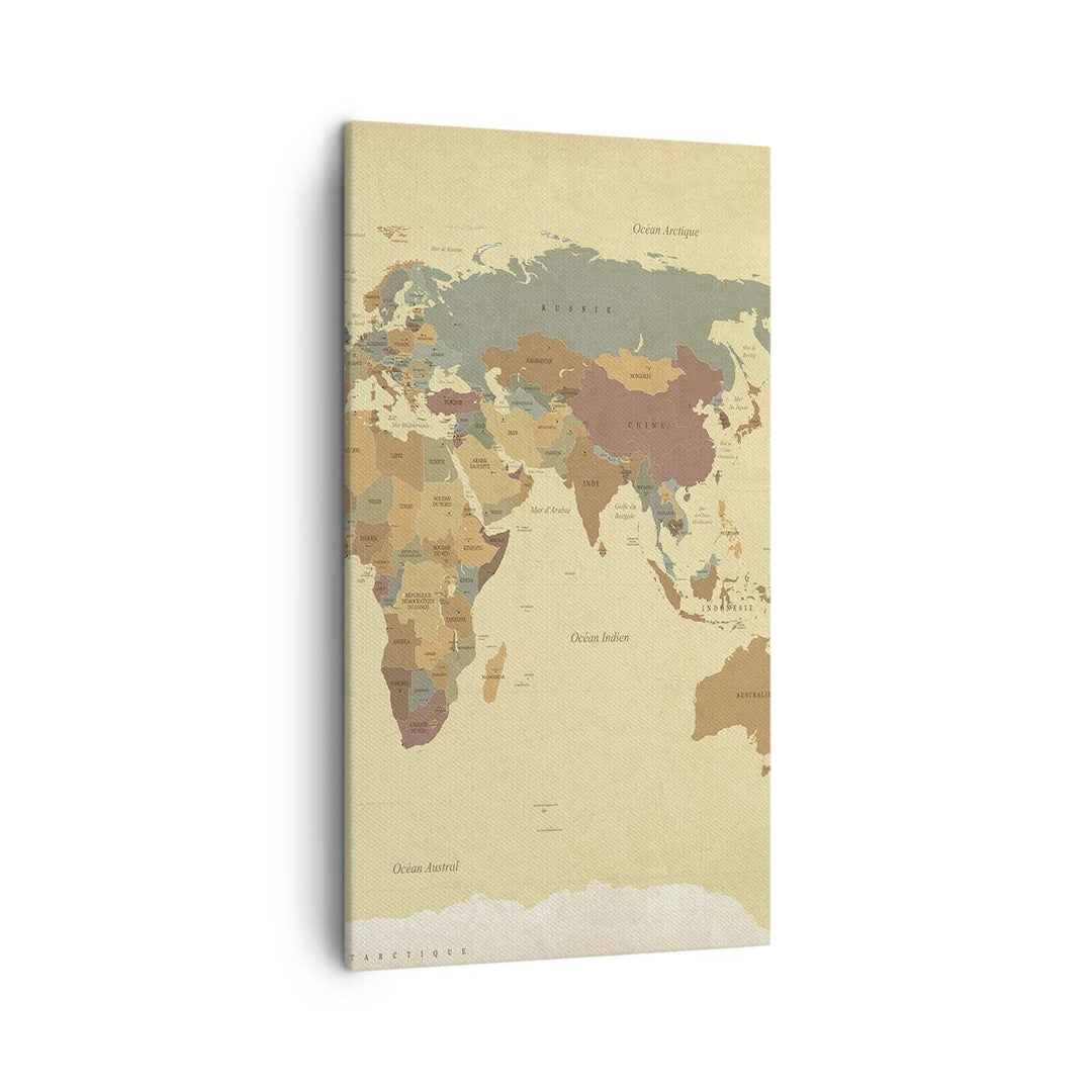 Bilder auf Leinwand Karte Welt Land Leinwandbild mit Rahmen 45x80cm Wandbilder Dekoration Wohnzimmer