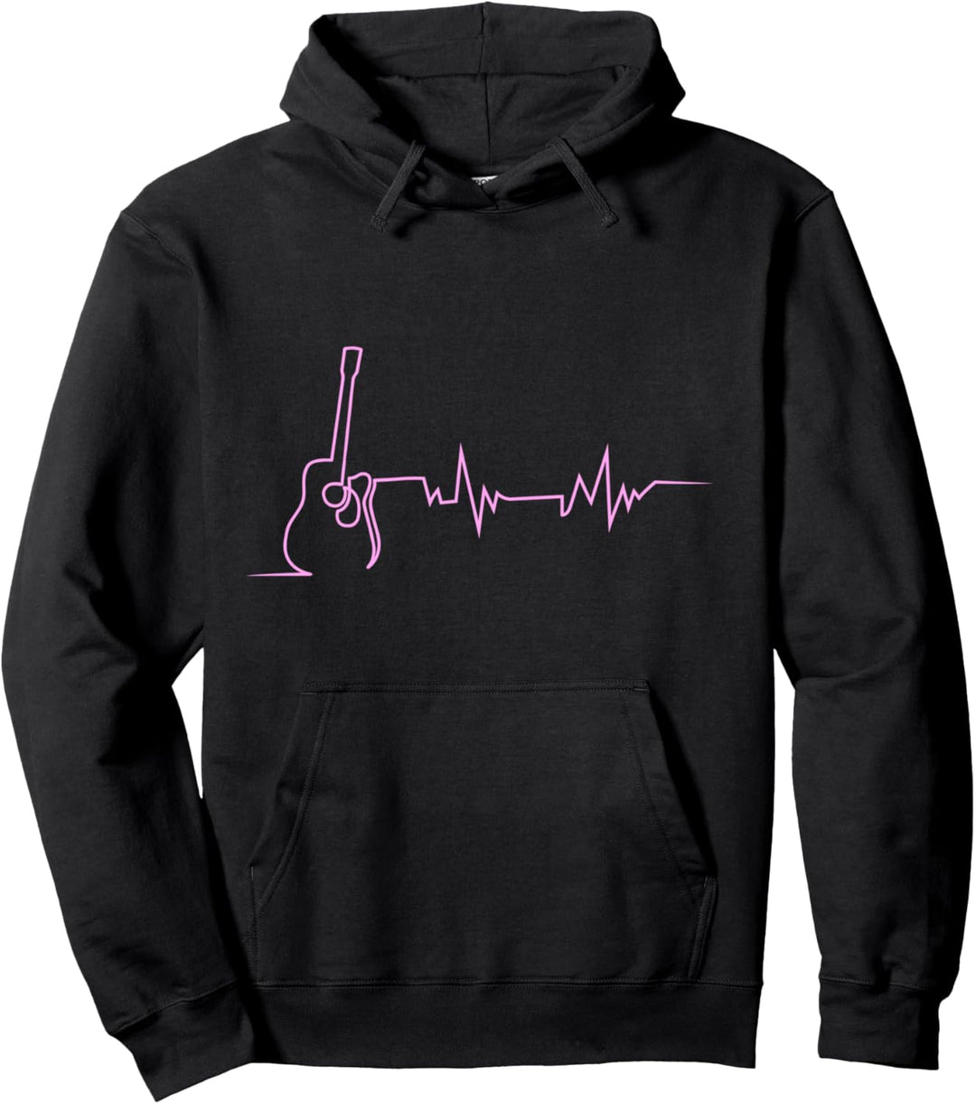 Akustikgitarre Heartbeat Cooles Design für Gitarristen Pullover Hoodie