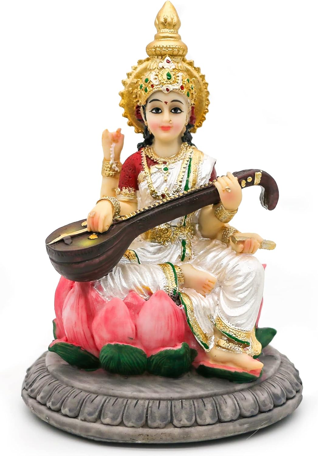 Hinduistische Göttin Saraswati Idol Statue – 13 cm H Saraswati Statue indische spirituelle Kultur Sk