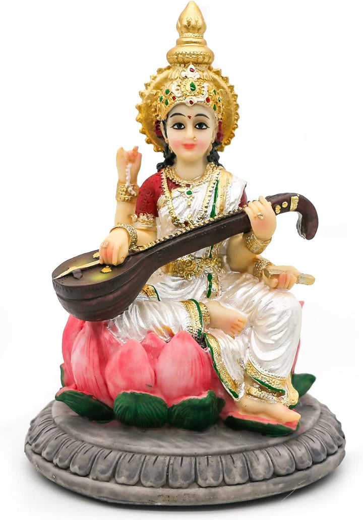 Hinduistische Göttin Saraswati Idol Statue – 13 cm H Saraswati Statue indische spirituelle Kultur Sk