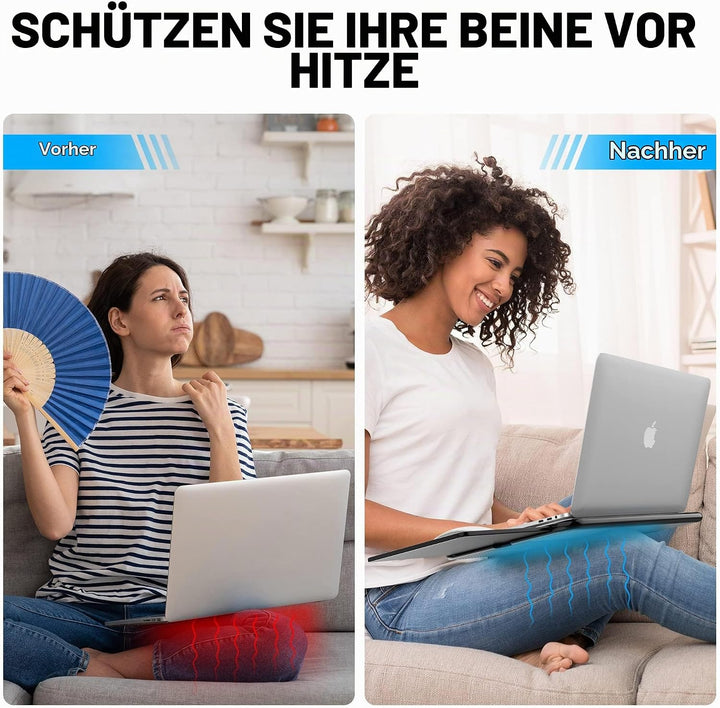 AboveTEK Tragbarer Laptopunterlage mit einklappbarem Mauspad-Tablett Links/rechts, Hitzeschutz Table