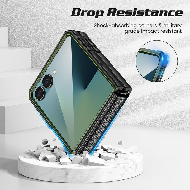 Doeshine für Samsung Galaxy Z Flip 7 Hülle [Not für Flip 7FE] mit Rotate Ständer & Kameraschutz, Gan