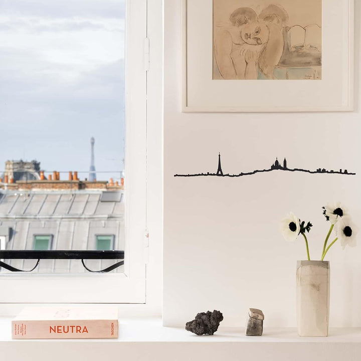 The Line Silhouette von Paris aus Metall, Wanddekoration