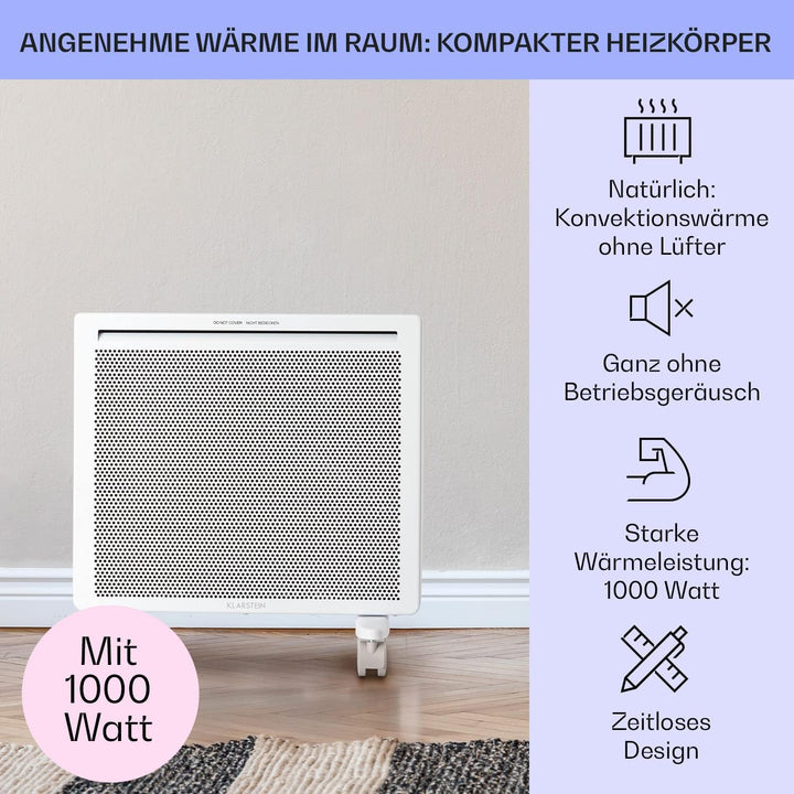 Klarstein Hot Spot Slimcurve Double 2-in-1 Heizgerät - Konvektions- und Infrarotheizung, Überhitzung