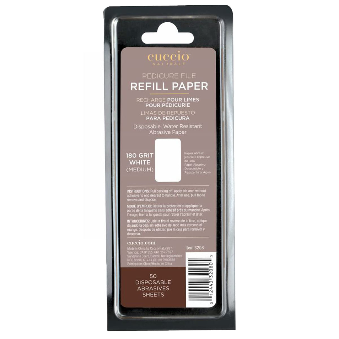 Cuccio Pediküre-Feile aus Edelstahl, mit 2 x 50 Stück, Weiss und Schwarz 3 stück (1er Pack) Brown, 3