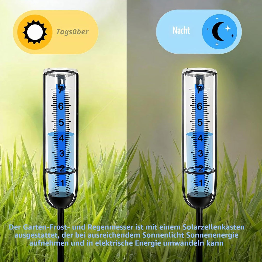Regenmesser für Garten Frostsicher: Professionelle Regenmesser, Solarenergie Regenmesser Outdoor Reg