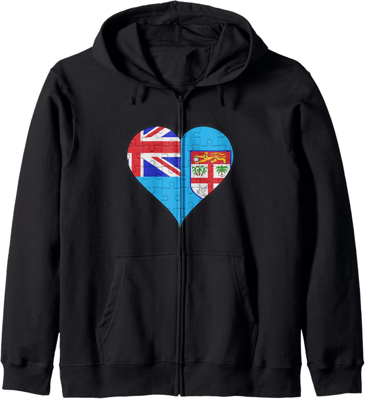 Fidschi Fidschianische Flagge Herz Kapuzenjacke