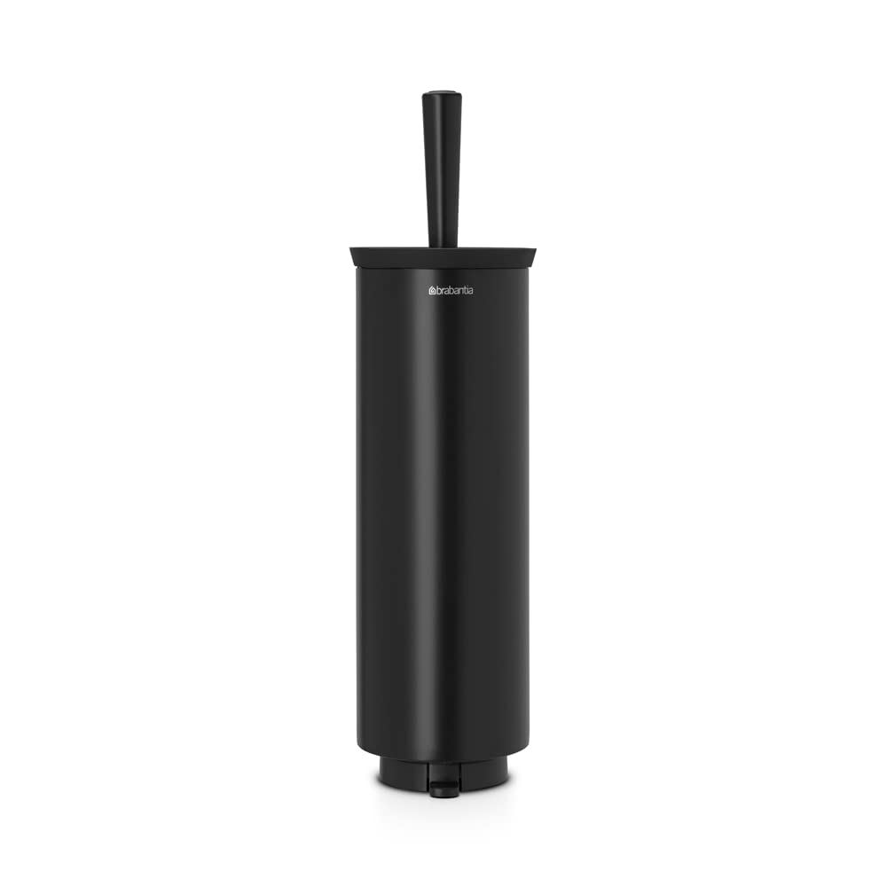 Brabantia Toilettenbürstengarnitur - Black Matt Black Toilettenbürste und Halter, Matt Black Toilett