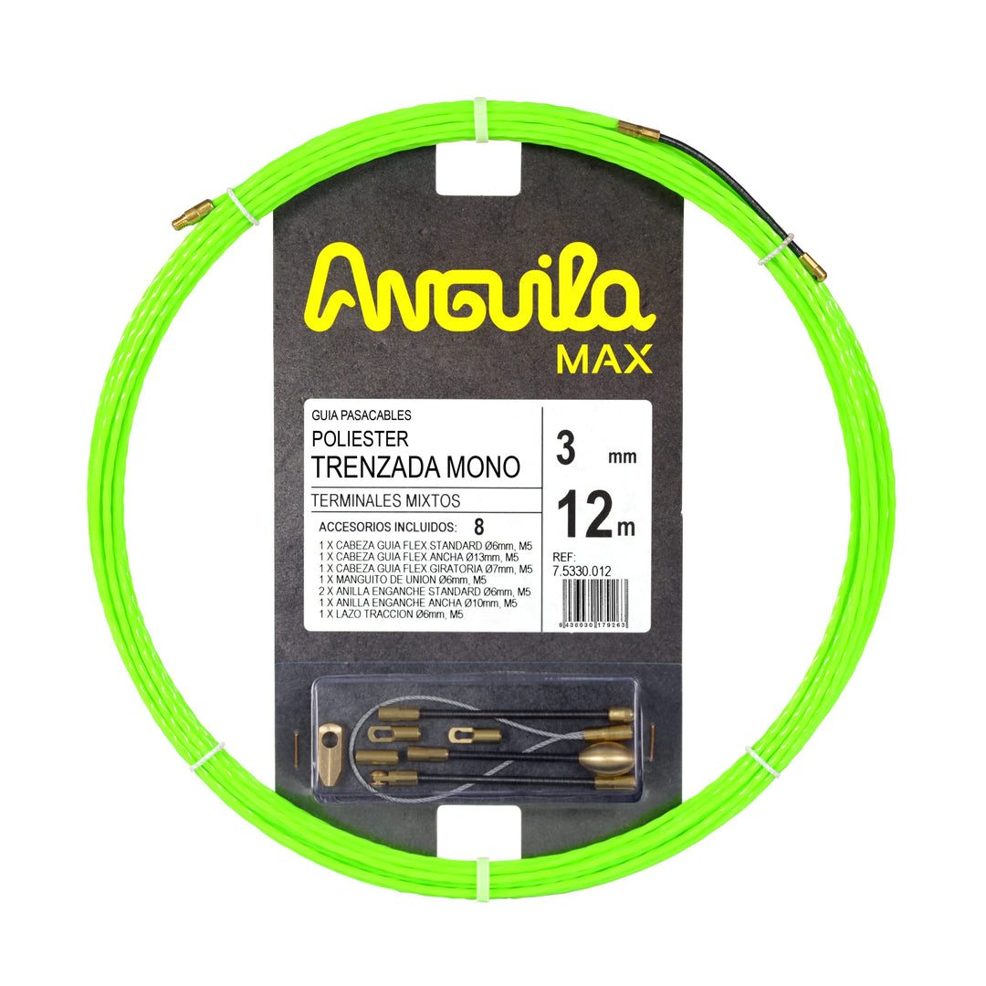 Anguila Max | Kabelzugführung | Schmale Rohre | Monofilament | Geflochtenes Polyester | Gemischte En
