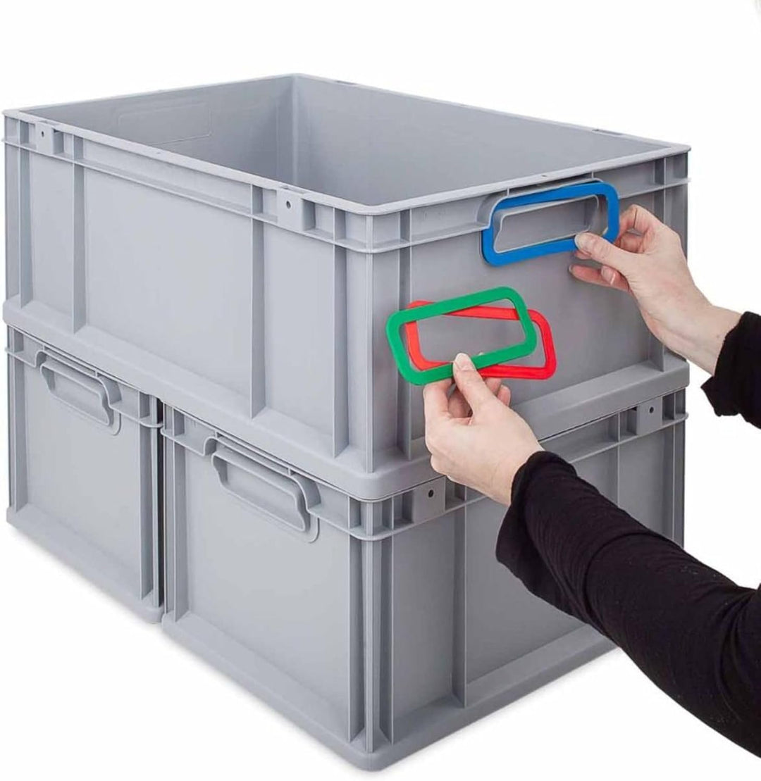 PROREGAL SparSet 5x Eurobox NextGen Color | HxBxT 12x40x60cm | 23 Liter | Griffe schwarz geschlossen