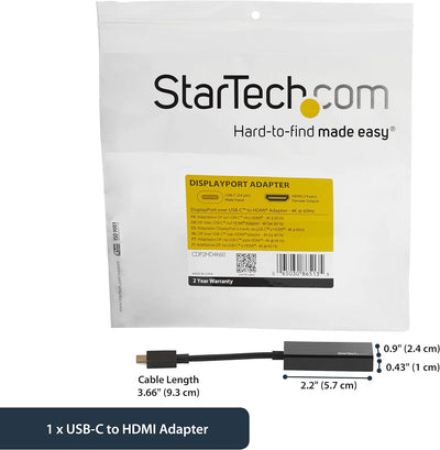 StarTech.com USB-C-zu-HDMI-Adapter — 4K 60-Hz-Video, HDR10 — USB-C-auf-HDMI 2.0b-Adapterdongle — USB