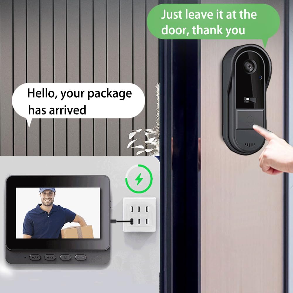 TKMARS Türklingel mit Kamera Video Türklingel Bluetooth Klingel mit 170° Weitwinkel-Sichtfeld, 800w