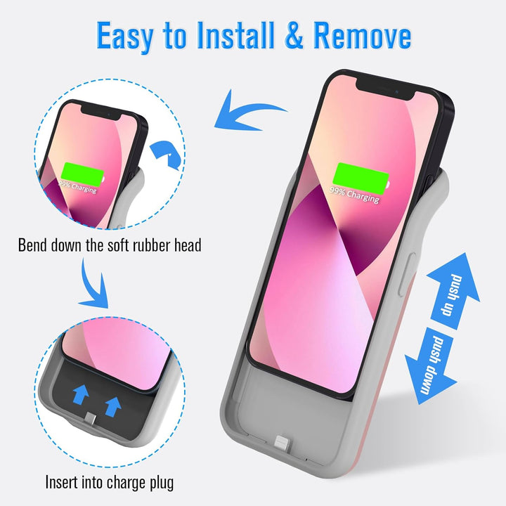 HUOBAO Batteriehülle für iPhone 13 Pro Max, [6000mAh] Ladegerät Hülle für iPhone 13 Pro Max, Schütze