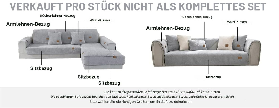 LINGKY Samt Sofabezug 1 2 3 4 Sitzer, L Form Sofaüberwurfe, Ecksofa Sofa überzug Pets Dog Couch über
