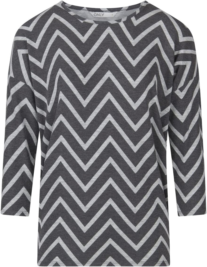 ONLY Damen Top ONLGLAMOUR 2er Pack 3/4 Ärmel Basic Shirt Rundhals Loose Fit Langarmshirt Oberteil Mu