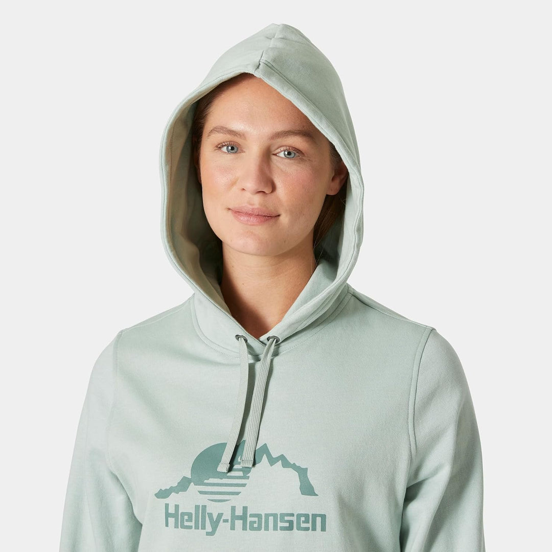 Helly Hansen Damen W Nord Graphic Pullover Hoodie Kapuzen-Sweatshirt XS 462 Green Mist, XS 462 Green