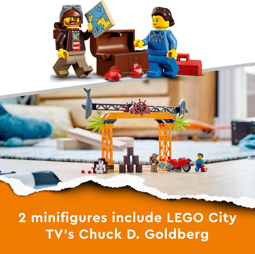 LEGO 60342 City Stuntz Haiangriff-Challenge Set, Inkl. Motorrad Und Stunt Racer Minifigur, Action-Sp