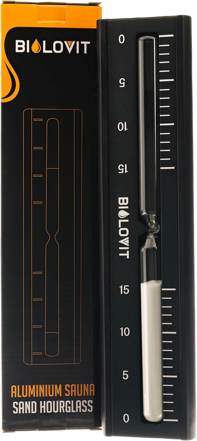 Schwarze Aluminium Sauna Sanduhr – 15 Minuten Timer