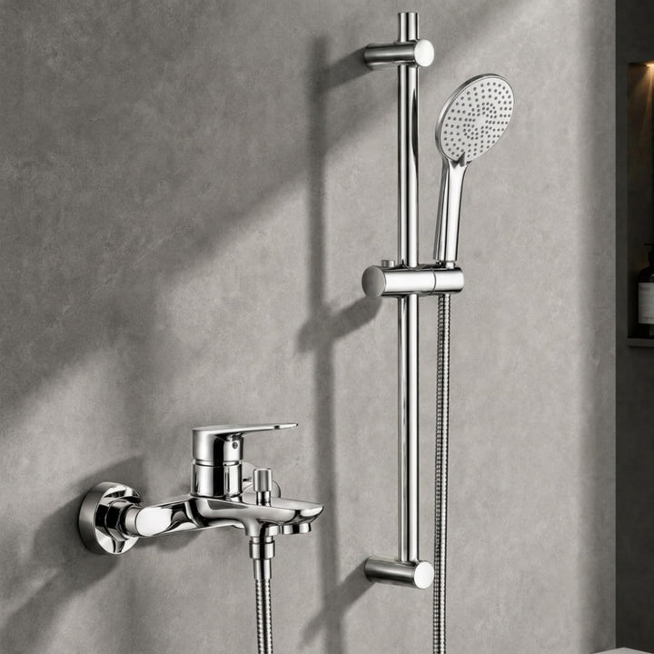 Auralum Wannenarmatur Badewannenarmatur mit 3 Strahlarten Handbrause, Einhebel Badewanne Wasserhahn