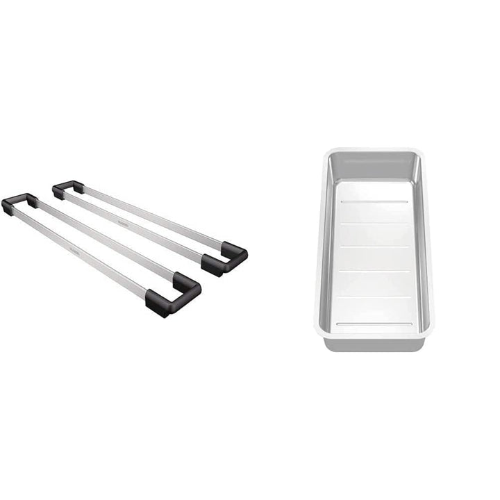 BLANCO Top-Schienen aus Edelstahl, 235906, 416 mm & Multifunktionsschale aus Edelstahl,227692, 131 c