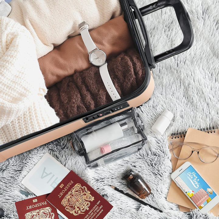 Flight Knight Premium Hard Shell Lightweight Hand Luggage - 8 Spinner Wheels - Side Lock & USB Port