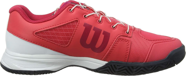 Wilson Unisex-Child Rush Pro Jr Ql Carpet Tennis Shoe 36 EU Pink Weiss Rot, 36 EU Pink Weiß Rot