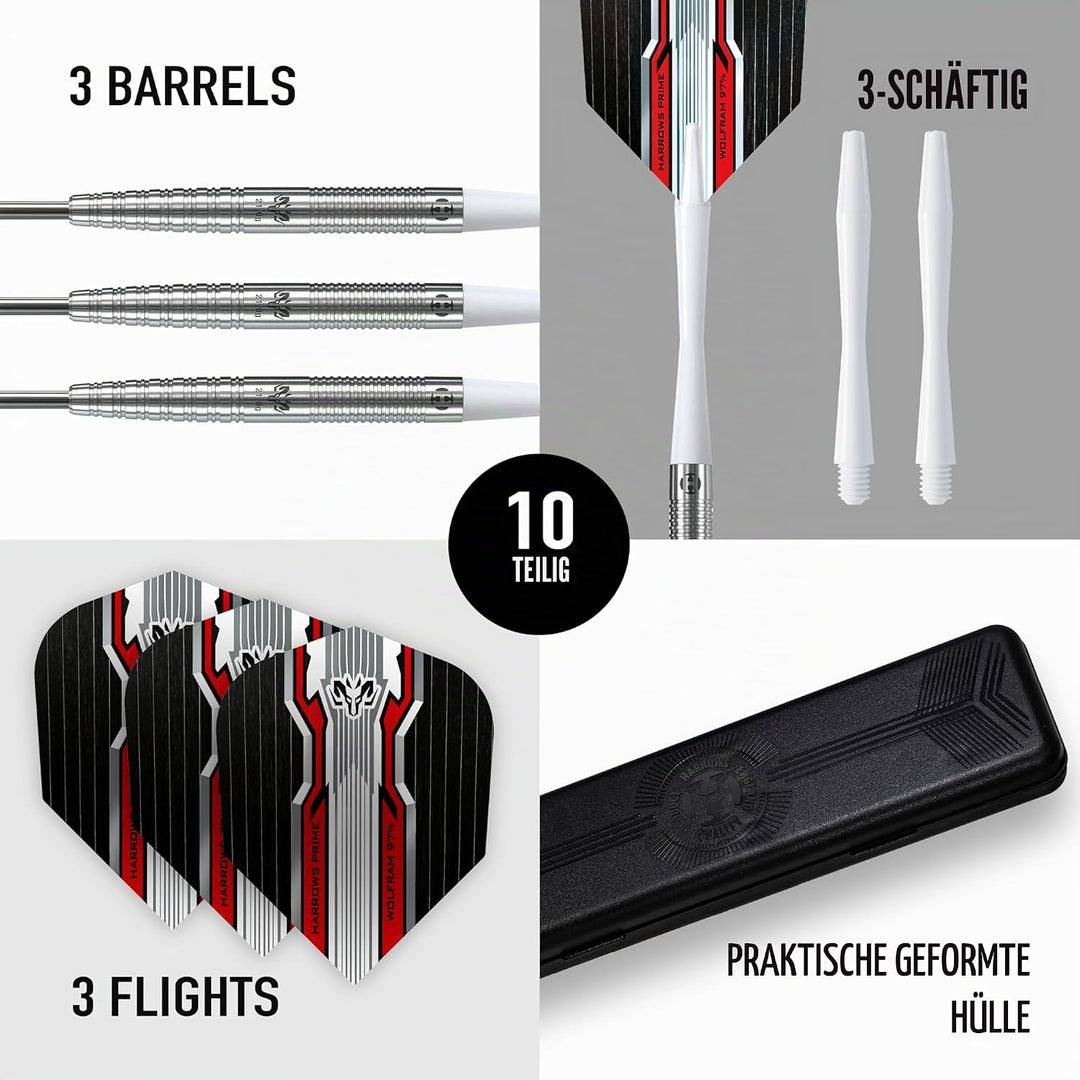 Harrows Wolfram 97% Tungsten Stahlspitzen Dart Set 21g, 22g, 23g, 24g, 25g & 26g - Inklusive Speedli