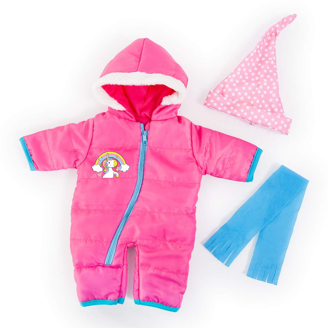 Bayer Design 84681AA Puppenkleidung für 40-46cm Puppen, Schneeoverall, Schal und Mütze, Winterset, O