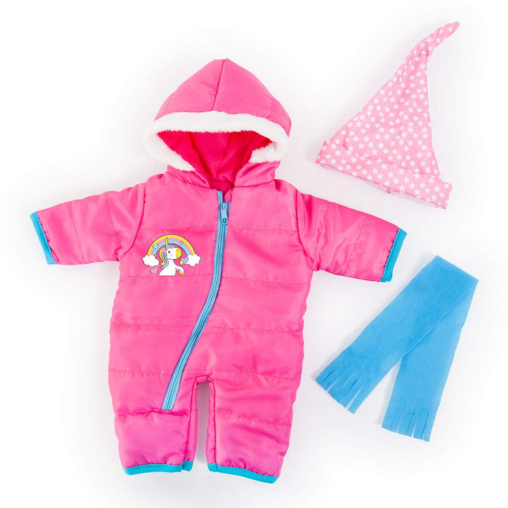 Bayer Design 84681AA Puppenkleidung für 40-46cm Puppen, Schneeoverall, Schal und Mütze, Winterset, O