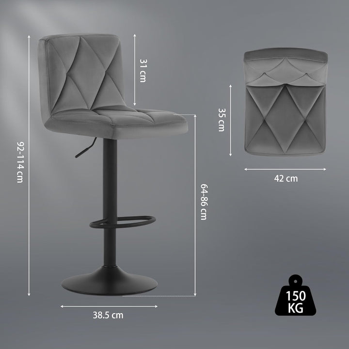 Lestarain 6 Stücke Barhocker,360°Drehbar Hocker Barstuhl Mit Rückenlehne Höhenverstellbar Tresenhock
