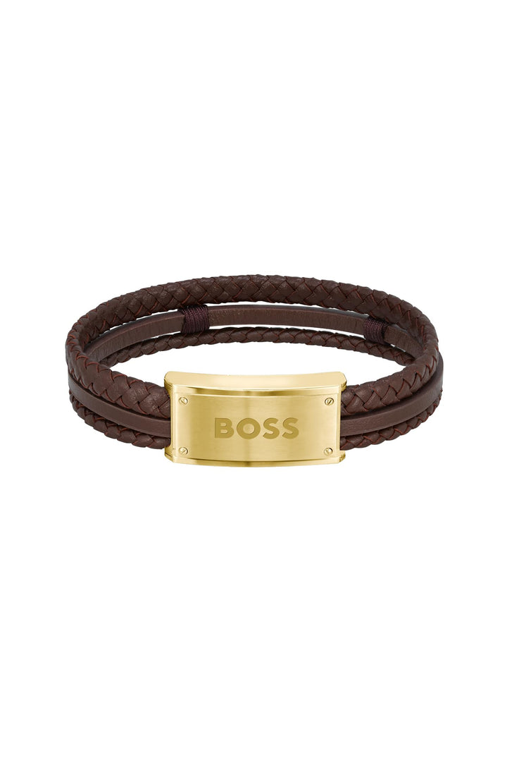 BOSS Jewelry Lederarmband für Herren Kollektion GALEN Brown, Brown